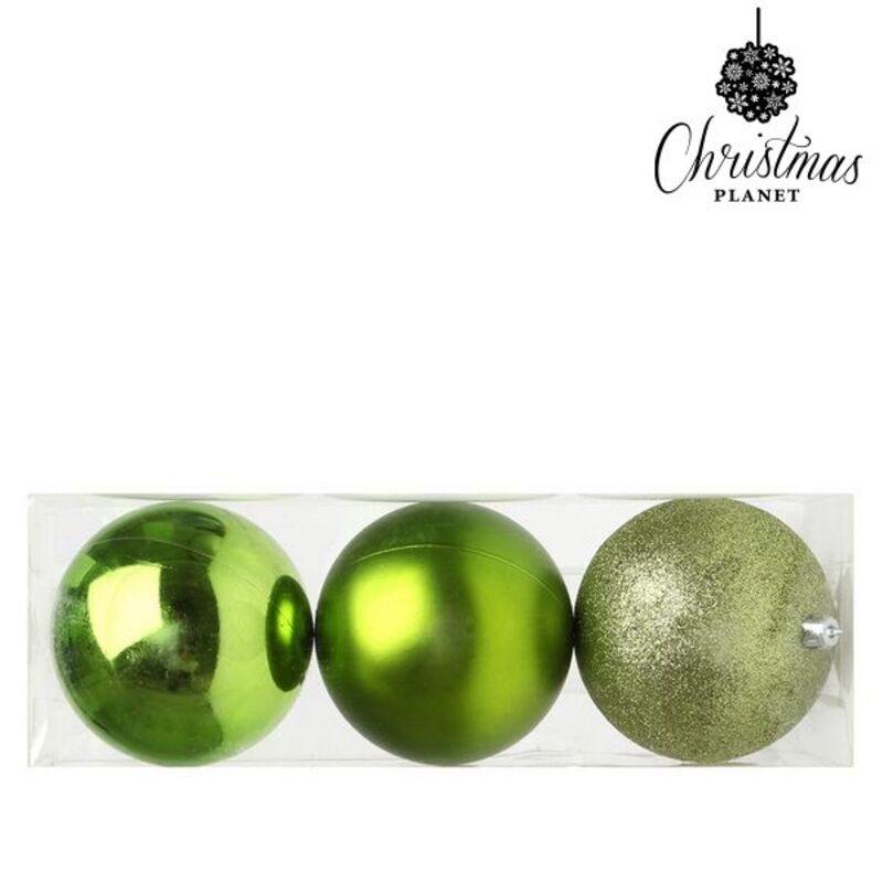 Bolas de Natal 10 cm (3 uds) Plástico Verde