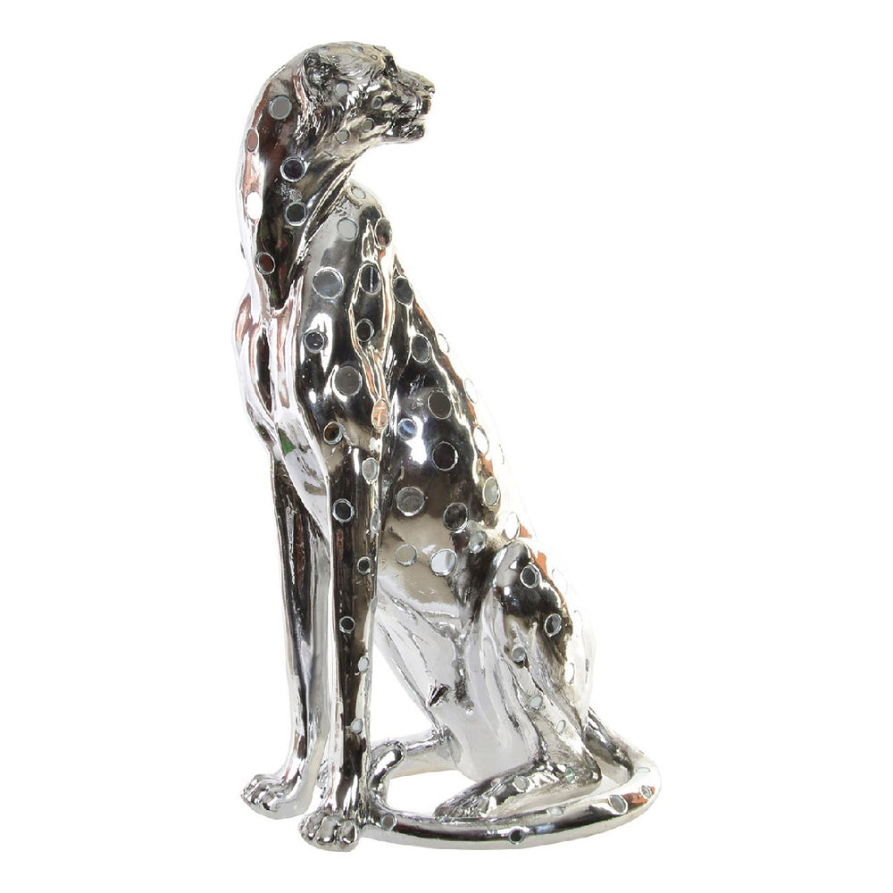 Figura Decorativa DKD Home Decor Resina Cristal Leopardo (33 x 25 x 59 cm)