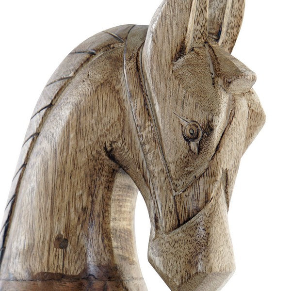 Figura Decorativa DKD Home Decor Cavalo Madeira de mangueira Natural Cavalo (42 x 12 x 54 cm)