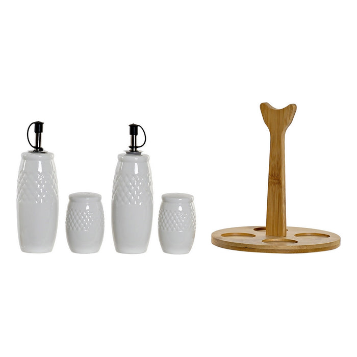 Galheteiro DKD Home Decor Bambu Porcelana (5 pcs)