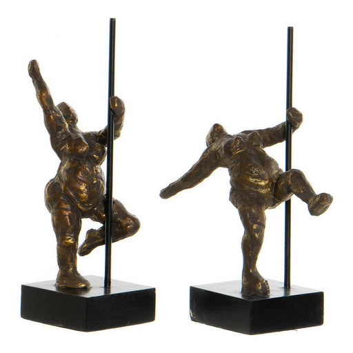 Figura Decorativa DKD Home Decor Alumínio Madeira de mangueira (2 pcs) (20 x 10 x 31 cm) (12 x 10 x 29,5 cm)