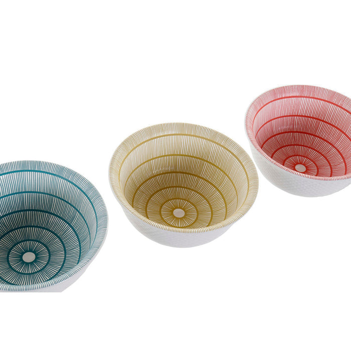 Tigela DKD Home Decor Porcelana (4 pcs) (12.6 x 12.6 x 6.2 cm)