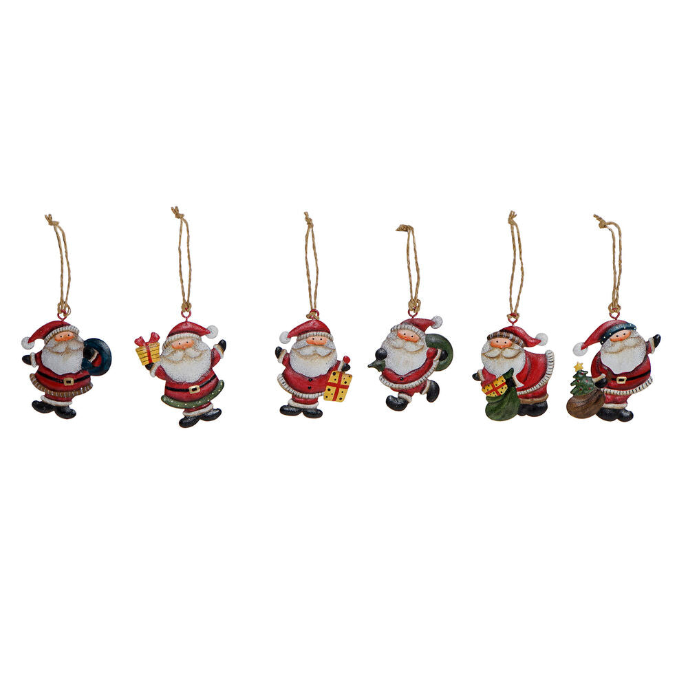 Adorno Natalício DKD Home Decor Metal Pai Natal (6 pcs) (24 x 11 x 41 cm)