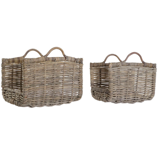 Suporte para Lenha DKD Home Decor Rotim Cottage (2 pcs)