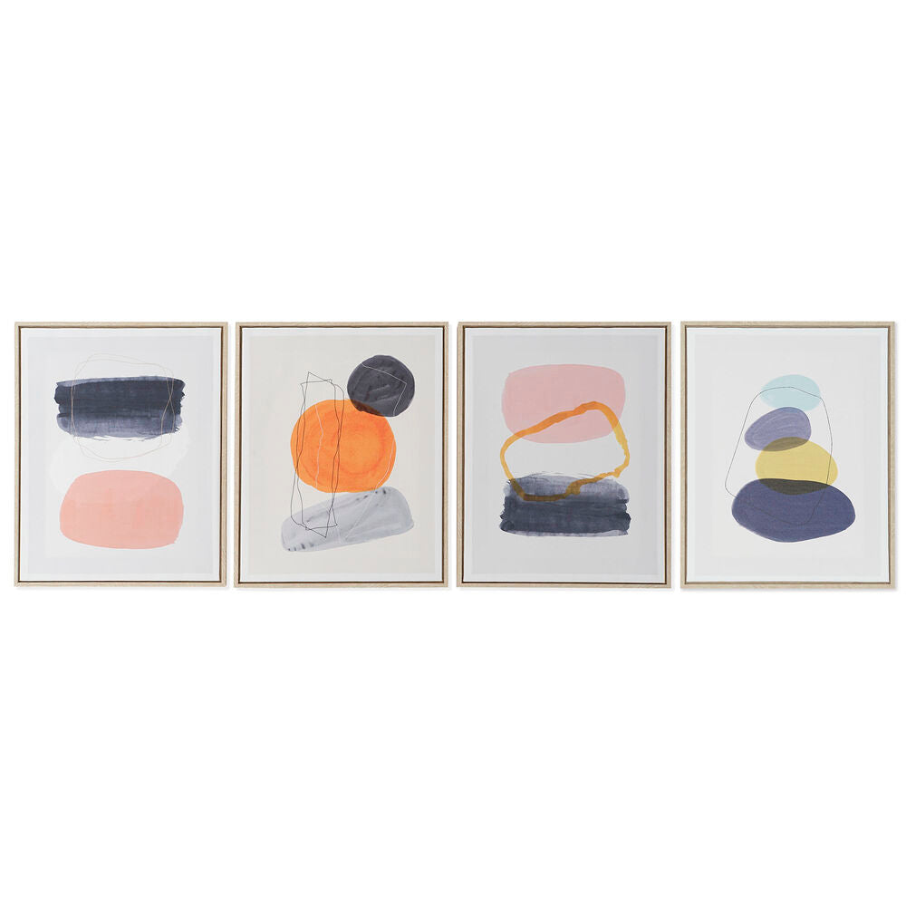 Pintura DKD Home Decor Abstrato (4 pcs) (40 x 2.5 x 50 cm)