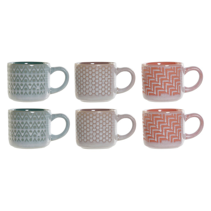 Conjunto de Chávenas de Café DKD Home Decor Grés (90 ml) (6 pcs)