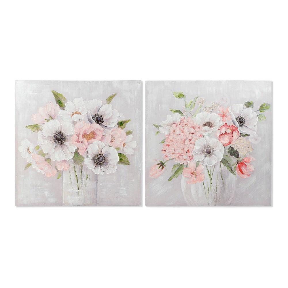 Pintura DKD Home Decor Big Flowers (100 x 3 x 100 cm)