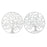 Decoração de Parede DKD Home Decor Branco Metal Árvore (2 pcs) (99 x 1 x 99 cm)