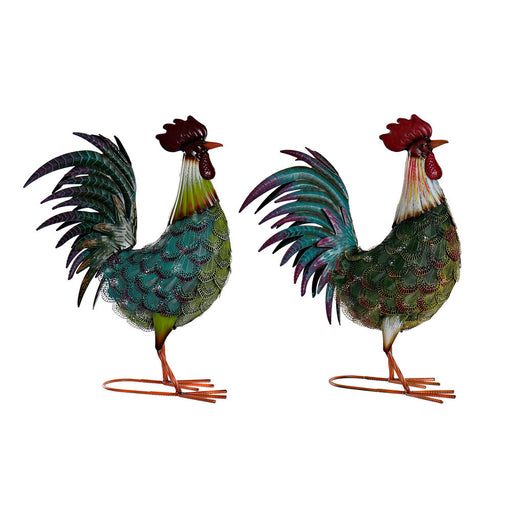 Figura Decorativa DKD Home Decor Metal Galo (2 pcs) (44 x 20 x 52 cm)