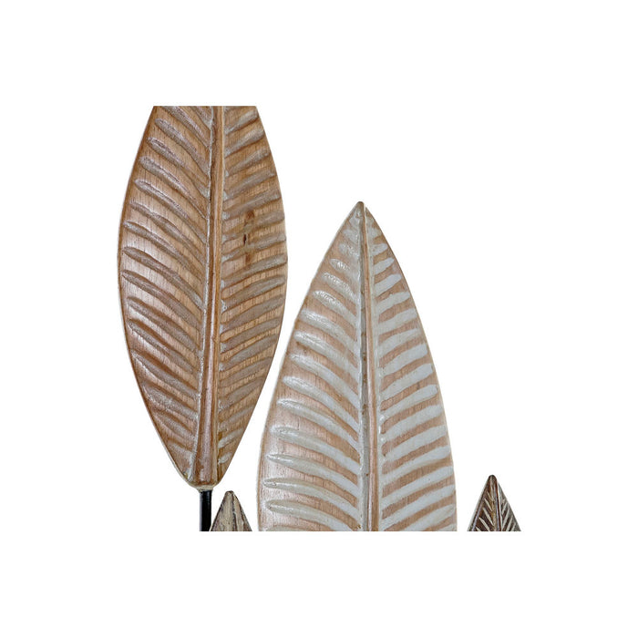 Figura Decorativa DKD Home Decor Bambu Ferro Folhas (33 x 10 x 81 cm)