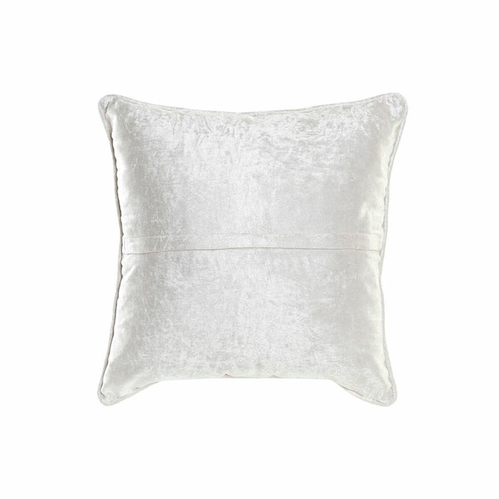 Almofada DKD Home Decor 8424001850327 Cinzento Poliéster Veludo Alumínio Branco Losangos (45 x 10 x 45 cm)