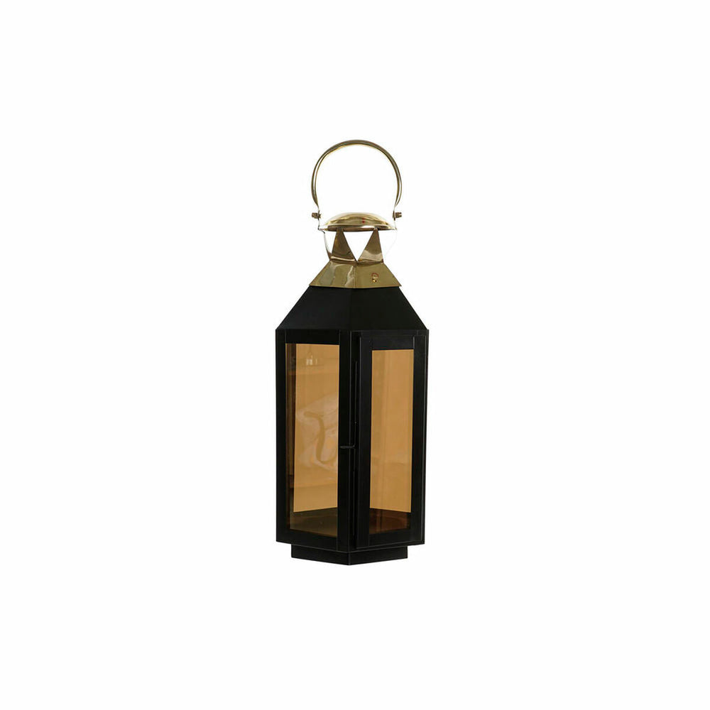 Lantaarn DKD Home Decor Preto Cristal Ferro Dourado (22 x 20 x 46 cm)