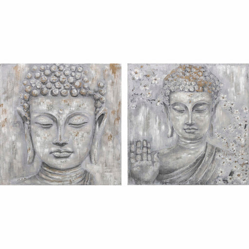 Pintura DKD Home Decor Buda Oriental (100 x 2,4 x 100 cm) (2 Unidades)