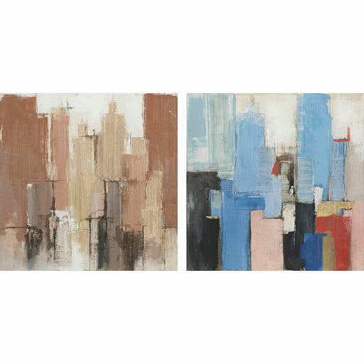 Pintura DKD Home Decor Abstrato Moderno (100 x 2,4 x 100 cm) (2 Unidades)