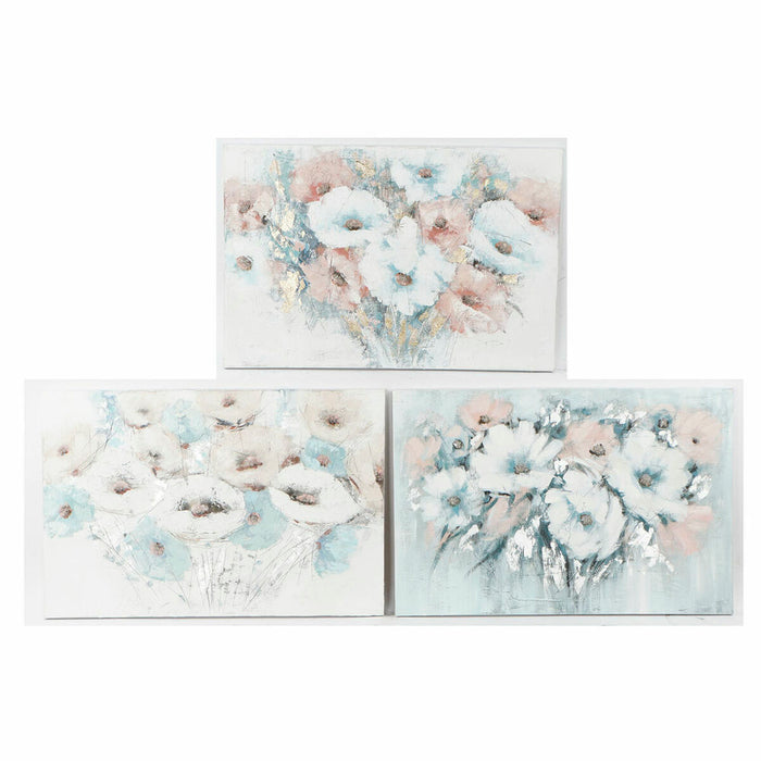 Pintura DKD Home Decor Bloemen (120 x 3.5 x 80 cm) (3 pcs)