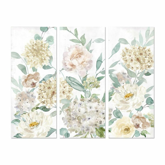 Pintura DKD Home Decor Bloemen (3 pcs) (55 x 3 x 135 cm)