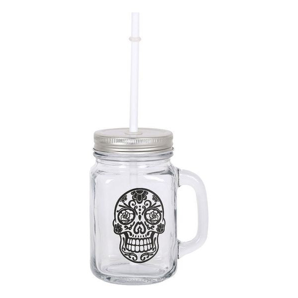 Jarro com Tampa e Palhinha Skull 450 ml