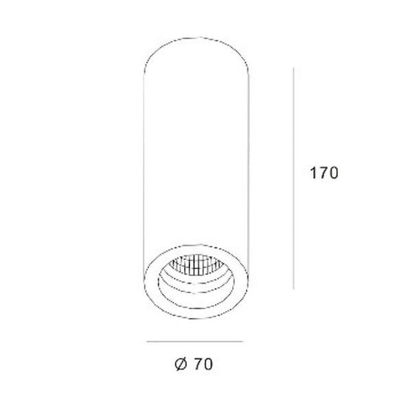 Luz de Teto LED Ledkia (Ø70x170 mm) (Ø 70 x 170 mm)