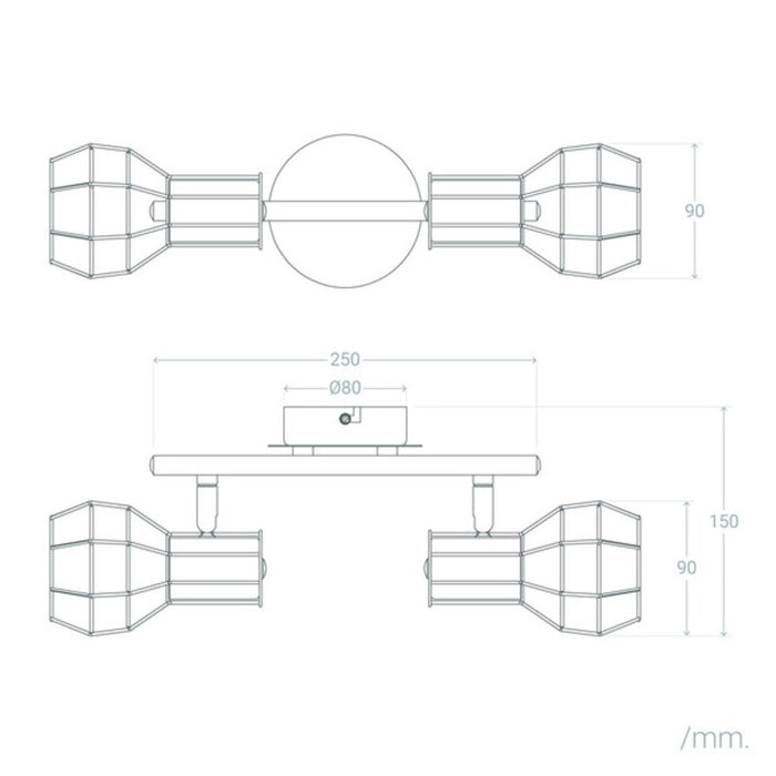 Candeeiro de teto Ledkia Cobre 25 W (250x90x190 mm)