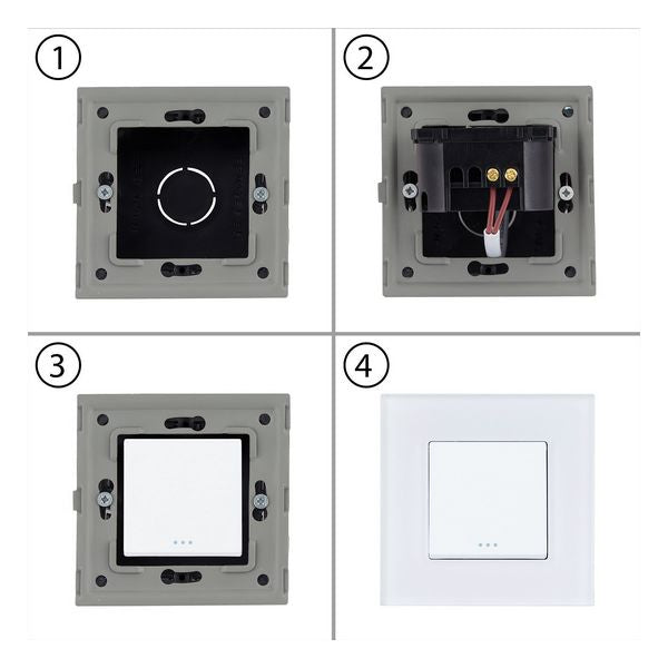 Quadro para Interruptor de Luz Ledkia 4470 Alumínio Cristal