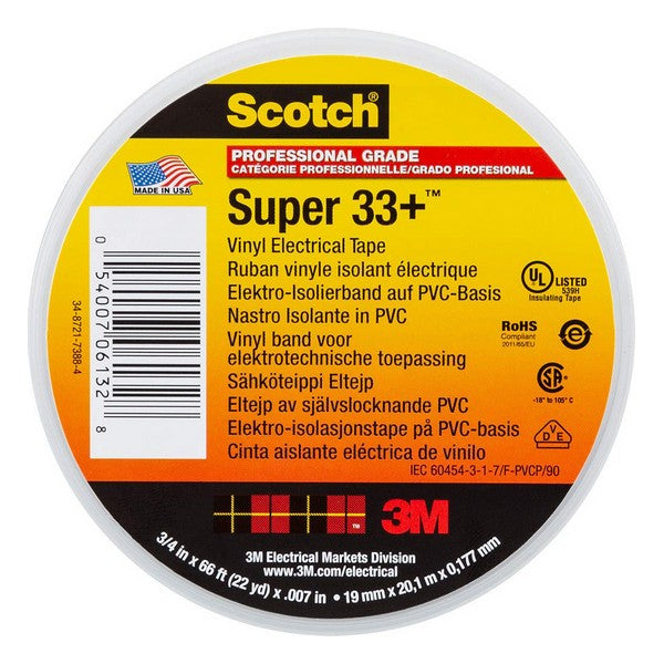 Fita de Isolamento Elétrico em Vinil 3M Scotch Super 33+