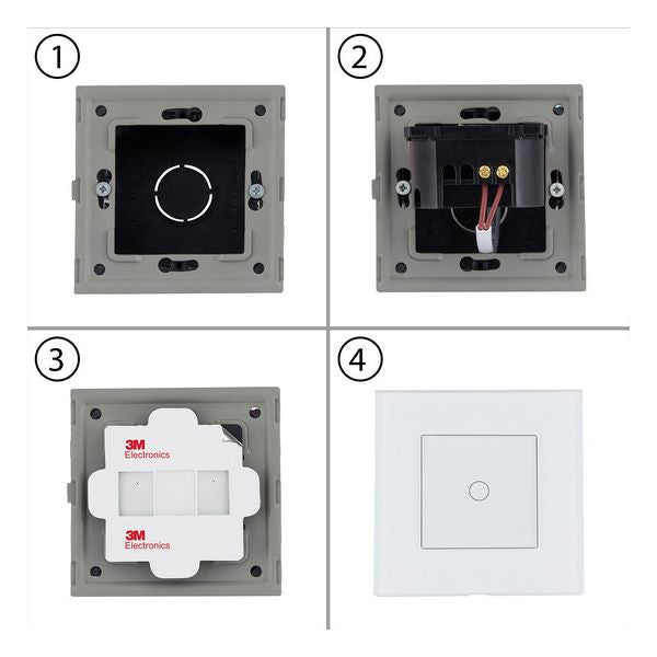 Interruptor triplo Ledkia Modern 5169 Tátil Cristal PC