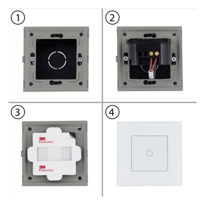 Interruptor Simples Comutado Ledkia Modern 5173 Tátil Cristal PC