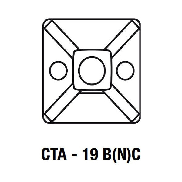 Base Autocolante para Abraçadeiras Scotchflex  3M CTA 19 BC  100 uds Preto