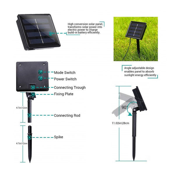 Grinalda de Luzes LED Ledkia Solar A++ 0,35 W (RGB)