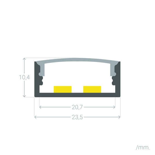 Perfil para tira LED Ledkia 1 m