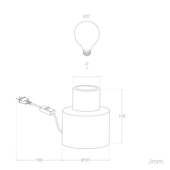 Lâmpada de Mesa Ledkia Kilimanjaro Branco Cerâmica Betão 40W