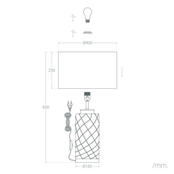 Lâmpada de Mesa Ledkia Ydelgoss Preto Alumínio Cristal 40W