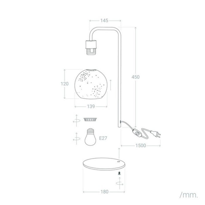 Lâmpada de Mesa Ledkia Juncadella Branco Cerâmica Porcelana 40W