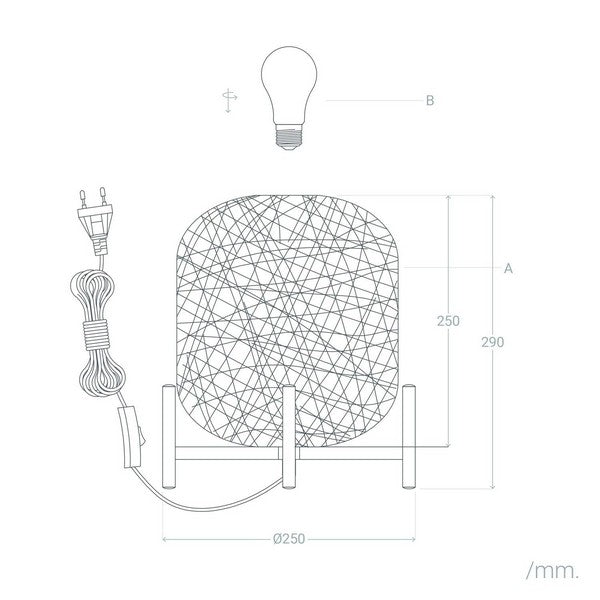 Lâmpada de Mesa Ledkia Igloo Castanho Madeira E27 (290x250 mm)