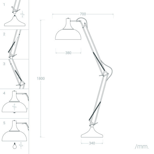 Luminária de chão Ledkia Fizi Alumínio 40 W (1800x380x700 mm)