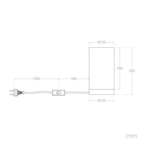 Lâmpada de Mesa Ledkia Uncia Branco Preto Alumínio E14 (230x120x120 mm)