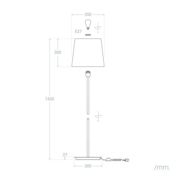 Luminária de chão Ledkia Xana Alumínio 60 W (1550x350x350 mm)