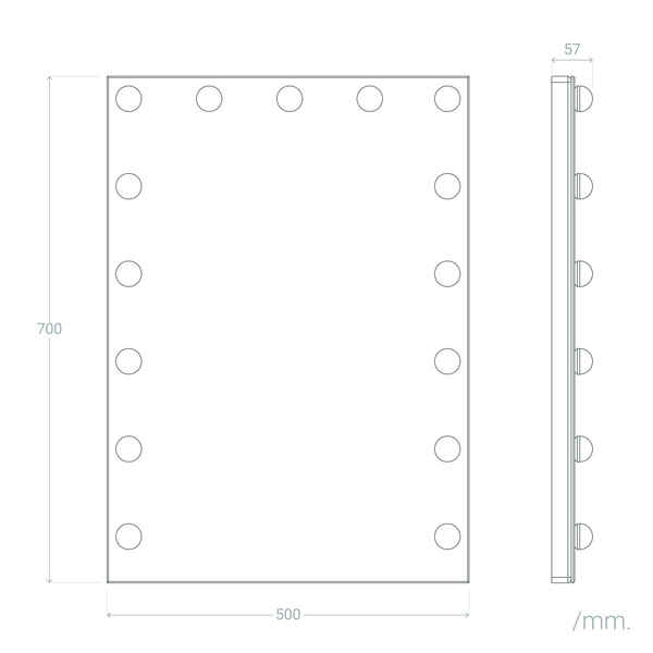 Espelho LED Ledkia Essauira 24 W 240LM (700x500x57 mm)