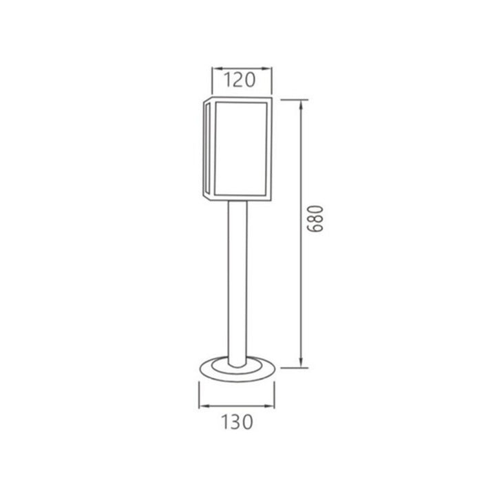 Baliza Ledkia Alumínio Cristal 40W (680xØ130 mm)