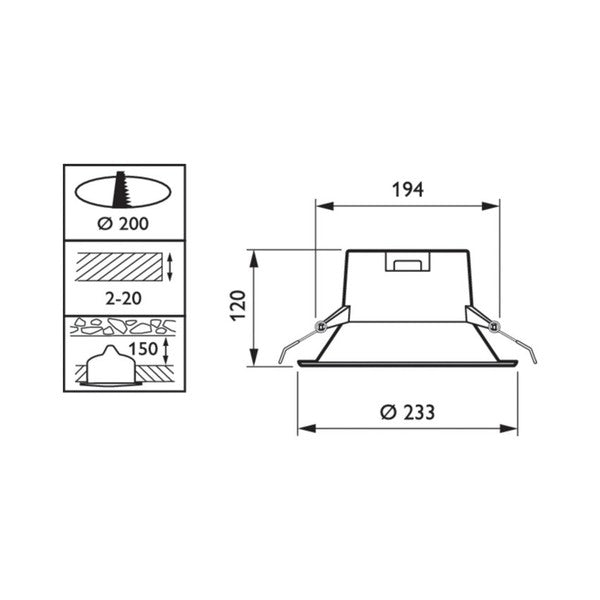 Downlight Philips Ledinaire DN065B A+ 18 W 1800 Lm (Branco quente 3000K)