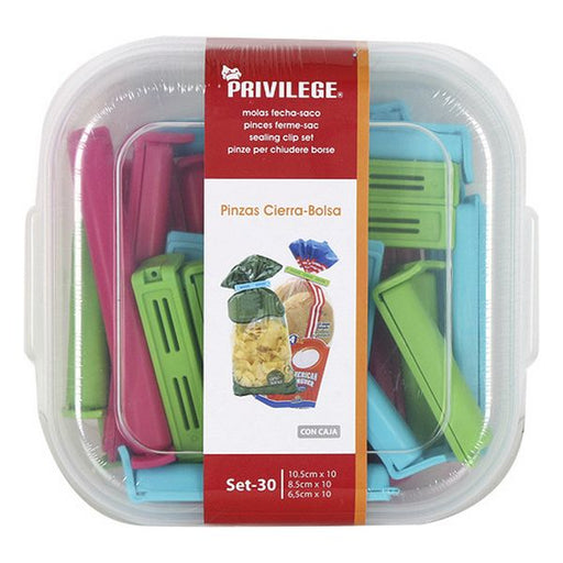 Molas para Fechar Sacos Privilege Multicolor (30 Uds)