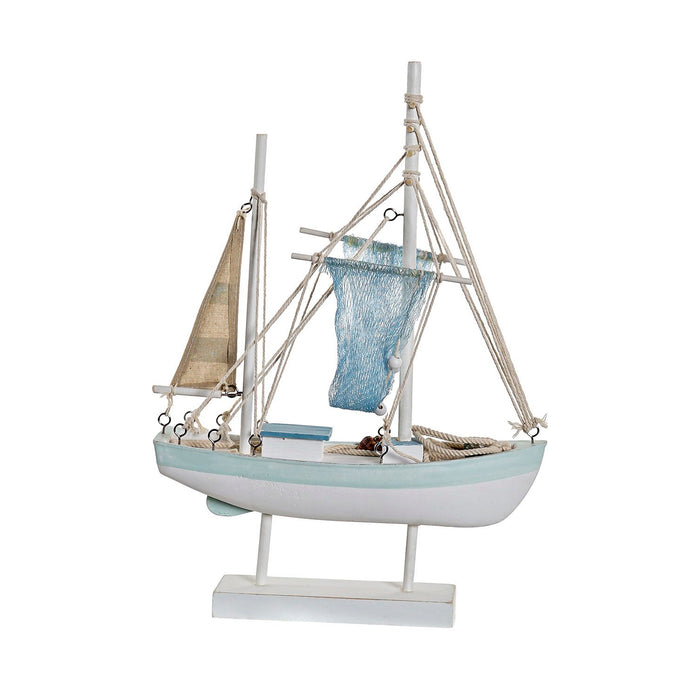 Figura Decorativa DKD Home Decor Algodão Barco Madeira MDF (29 x 8 x 40.5 cm)