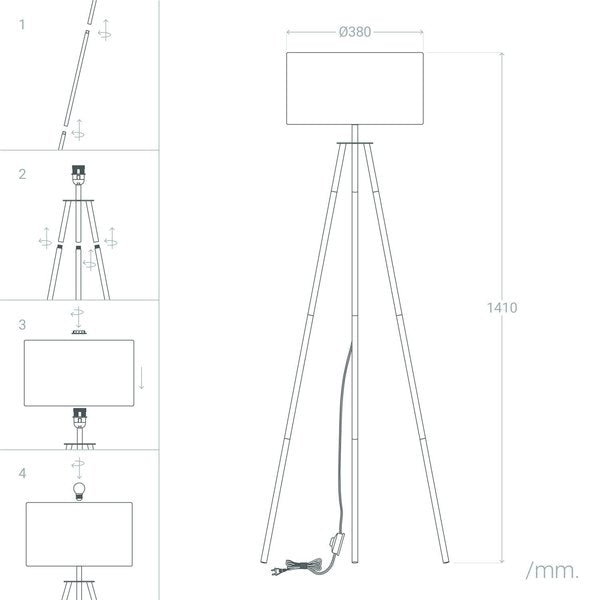 Luminária de chão Ledkia Kathathu Metal 40 W (1415x550x550 mm)